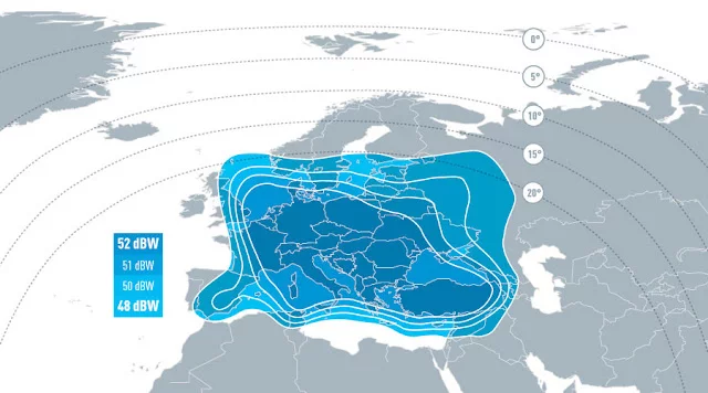 Eutelsat 16A @ 16° East . satellite channels and coverage